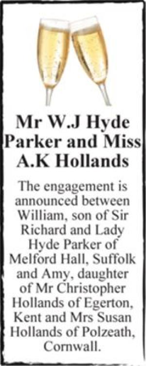 Mr W.J Hyde Parker and Miss A.K Hollands