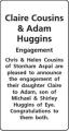 Claire Cousins - Adam Huggins