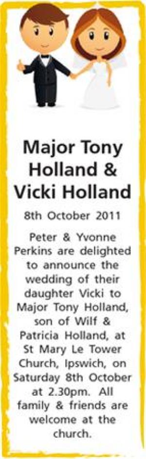 Major Tony Holland - Vicki Perkins